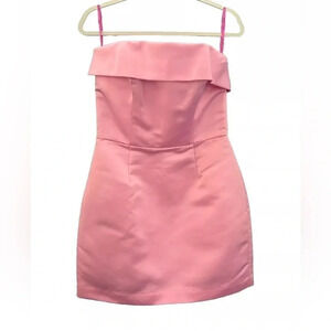 Vintage Betsey Johnson Baby Pink Satin Mini Dress. Size 8
